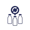 recycling plastic bottles icon on white Royalty Free Stock Photo