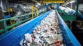 recycling plastic conveyor belt Royalty Free Stock Photo