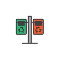 Recycling point filled outline icon