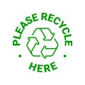 Recycling point sign poster vector concept Royalty Free Stock Photo