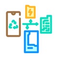 recycling process e waste pollution color icon vector illustration Royalty Free Stock Photo
