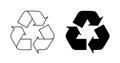 Recycling and recycle line icon vector in flat style