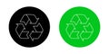 Recycling, recycle line icon vector in circle