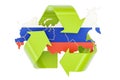 Recycling in Russia concept, 3D rendering Royalty Free Stock Photo