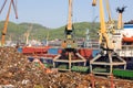 Recycling of scrap metal at seaport