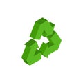 Recycling sign. Green recast symbol. Running emblem isolated Royalty Free Stock Photo