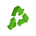 Recycling sign. Green recast symbol. Running emblem isolated Royalty Free Stock Photo