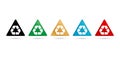 Recycling sign icon set for packages label products company or corporate
