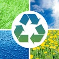 Recycling sign with images of nature Royalty Free Stock Photo