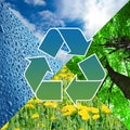 Recycling sign with images of nature - eco concept