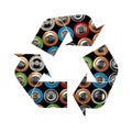 Recycling symbol of alkaline batteries