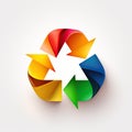 Multicolored Recycling Arrows Button Logo Recycle Symbol Environmental Glass Waste Rubbish Design Garbage Graphic Royalty Free Stock Photo
