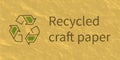 Recycling symbol on craft-paper texture vector illustration