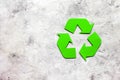 recycling symbol in eco concept on stone background top view mock-up Royalty Free Stock Photo