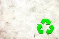 Recycling symbol in eco concept on stone background top view mock-up Royalty Free Stock Photo