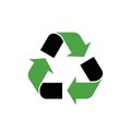 The green and black colors alternate, symbolizing sustainability and recycling Royalty Free Stock Photo
