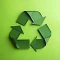recycling symbol with green color over yellow background 3d illustration royalty photo Royalty Free Stock Photo