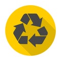 Recycling Symbol icons set with long shadow Royalty Free Stock Photo