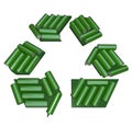 Recycling Symbol Made of Batteries