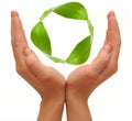 Recycling symbol made from hands Royalty Free Stock Photo