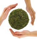 Recycling symbol made from hands Royalty Free Stock Photo
