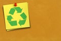 Recycling symbol on note Royalty Free Stock Photo