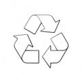 Recycling symbol. Outline. Vector illustration. Worldwide attention sign to environmental issues