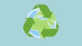 Recycling symbol on the planet Earth Royalty Free Stock Photo