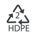 Recycling symbol, plastic HDPE 2 recyclability type, recycle arrows Royalty Free Stock Photo