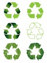 Recycling symbol set Royalty Free Stock Photo