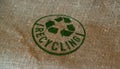 Recycling symbol stamp and stamping Royalty Free Stock Photo