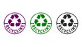 Recycling symbol stamp and stamping