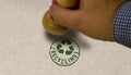 Recycling symbol stamp and stamping Royalty Free Stock Photo