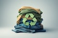 recycling symbol. Used clothes. Responsible consumption and sustainable lifestyles.