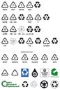 Recycling symbols Royalty Free Stock Photo