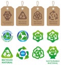 Recycling symbols and labels