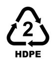 Recycling Symbols For Plastic. Vector icon illustration HDPE Royalty Free Stock Photo