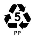 Recycling Symbols For Plastic. Vector icon illustration PP Royalty Free Stock Photo