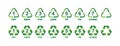 Recycling Symbols For Plastic. Vector icon illustration set Royalty Free Stock Photo