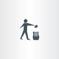 recycling trash bin man symbol garbage icon Royalty Free Stock Photo