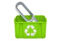 Recycling trashcan with bladeless air fan, 3D rendering Royalty Free Stock Photo