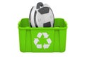 Recycling trashcan with electric unicycle, 3D rendering