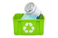 Recycling trashcan with lint remover, fabric shaver. 3D rendering