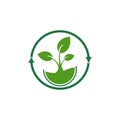 Recycling tree leaf logo design. Ecology green icon template. Eco-friendly concept Royalty Free Stock Photo