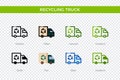 Recycling truck icon in different style. Recycling truck vector icons designed in outline, solid, colored, filled, gradient, and Royalty Free Stock Photo