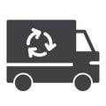 Recycling truck icon vector