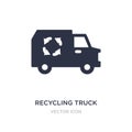 recycling truck icon on white background. Simple element illustration from Transport concept