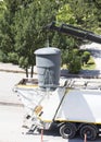 Recycling truck picking up bin Royalty Free Stock Photo