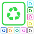 Recycling vivid colored flat icons icons