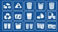 Recycling and Waste Management Symbols Displayed for Proper Disposal and Environmental Awareness Royalty Free Stock Photo
